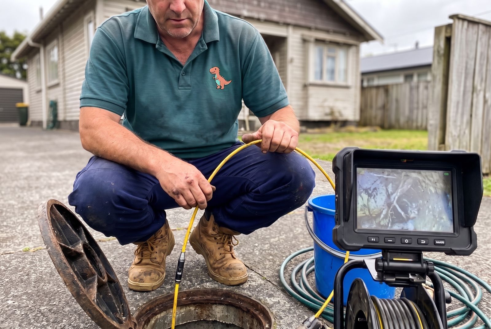 CCTV Drain Inspection by a licensed Cheeky's Plumbers plumber in Auckland